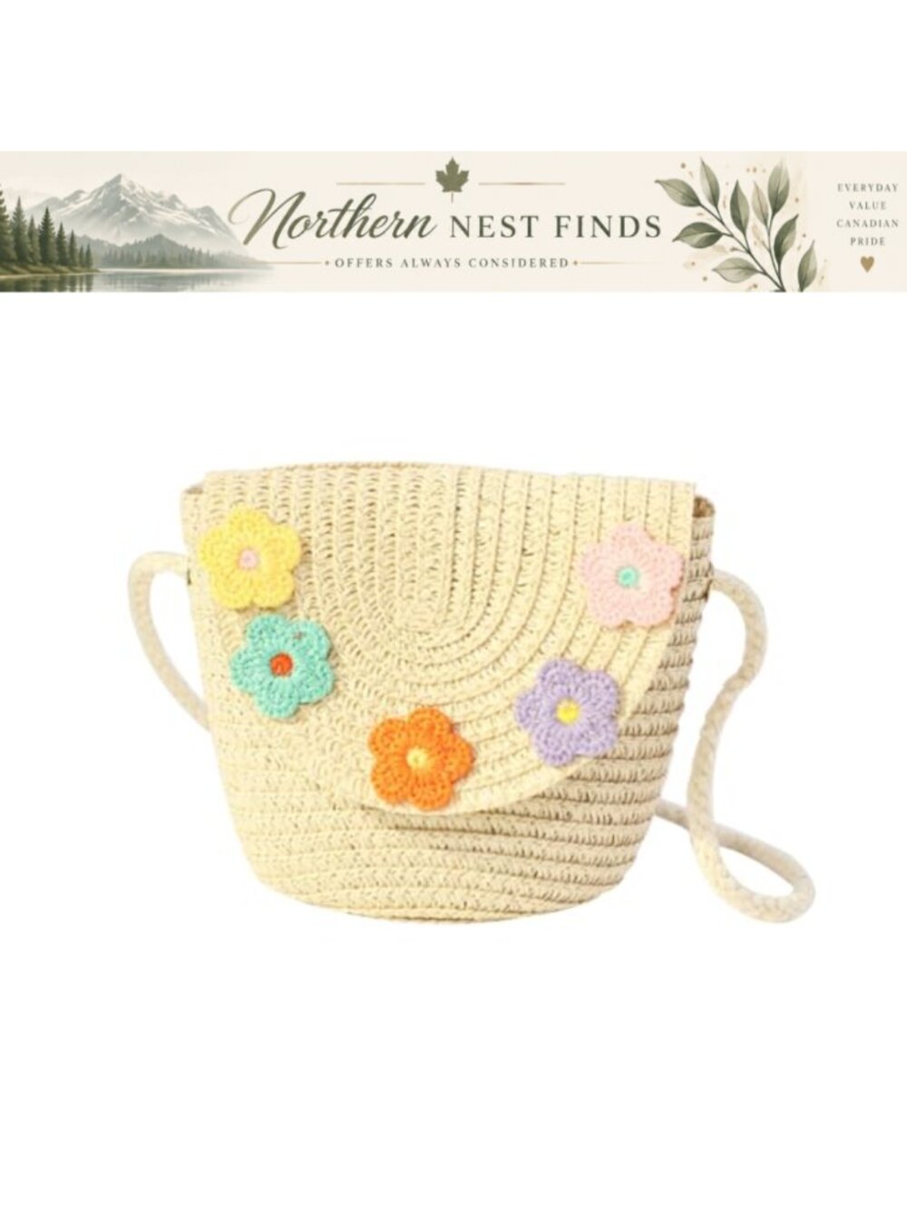 Straw Crossbody Bag Woven Shoulder Handbag Summer Beach Tote Purse Travel